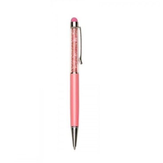 Caneta Rosa com Ponteira Touch Personalizada para Brindes