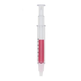 Caneta Rosa Marca Texto Formato Seringa Para Brindes Personalizados