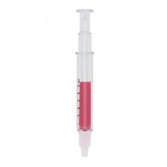 Caneta Rosa Marca Texto Formato Seringa Para Brindes Personalizados