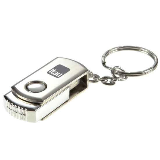 Mini Pen Drive Giratório Metal Personalizado