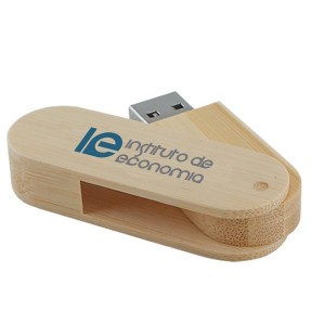 Pen Drive de Bambu Giratório Personalizado