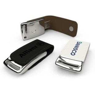 Pen Drive de Couro Personalizado com Fechamento em Imã