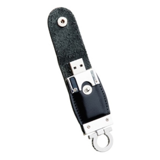 Pen Drive em Couro Preto e Marrom Personalizado