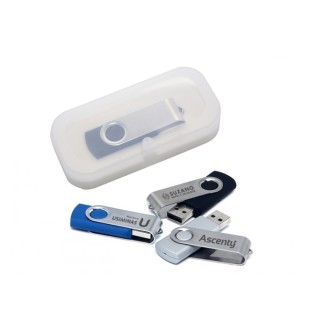 Pen Drive Giratório Personalizado com estojo