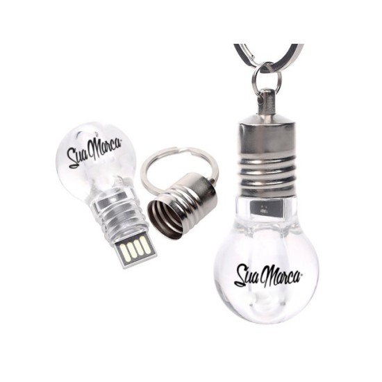 Pen Drive Formato Lâmpada Personalizado para Brindes