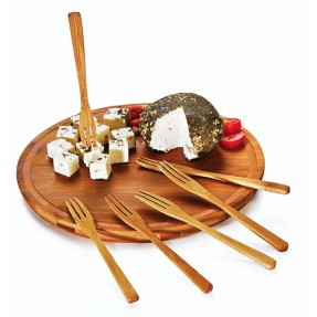 Conjunto para petiscos em Bambu Personalizado para Brindes