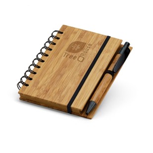 Bloco de Anotações em Bambu com Caneta Personalizado