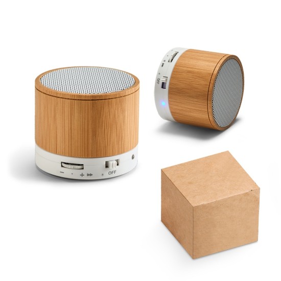 Caixa de Som Bluetooth em Bambu Personalizada