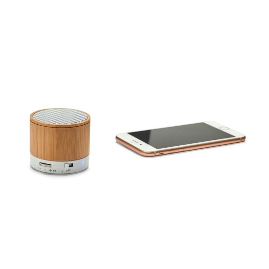 Caixa de Som Bluetooth em Bambu Personalizada