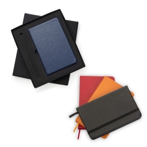 Conjunto Caneta e Caderneta Tipo Moleskine Personalizada