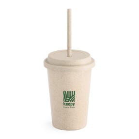 Copo de Bambu 450ml com Canudo Personalizado