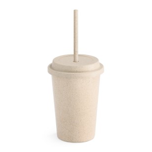 Copo de Bambu 450ml com Canudo Personalizado