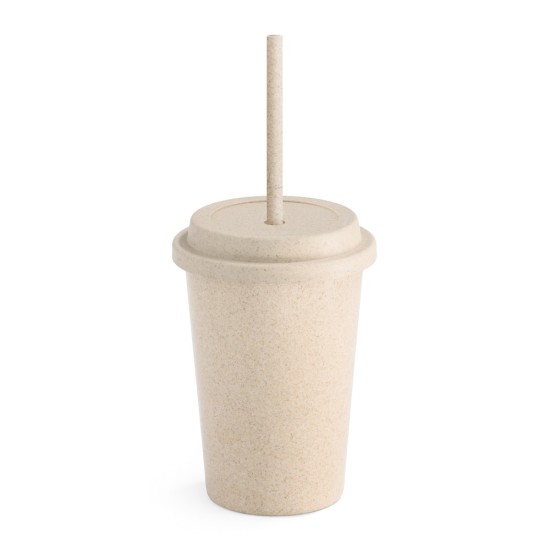 Copo de Bambu 450ml com Canudo Personalizado