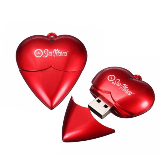 Pen Drive Formato de Coração Personalizado