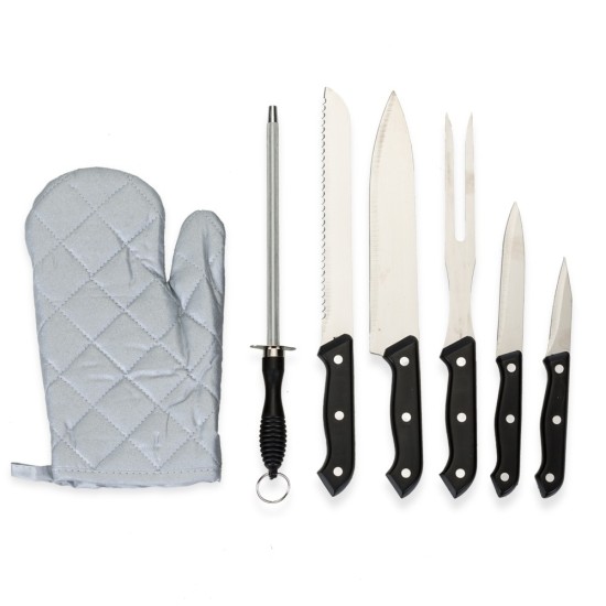 Kit Churrasco com Luva 7 Peças Personalizado