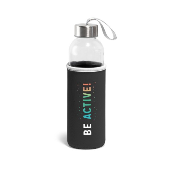Squeeze 520ml de Vidro e Aço Inox Personalizado